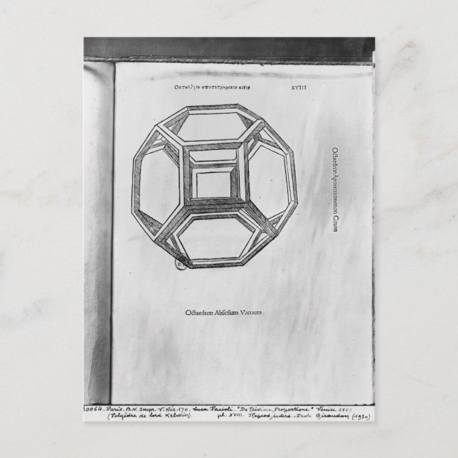 Polyhedron, from 'De Divina Proportione' Postcard (Front)