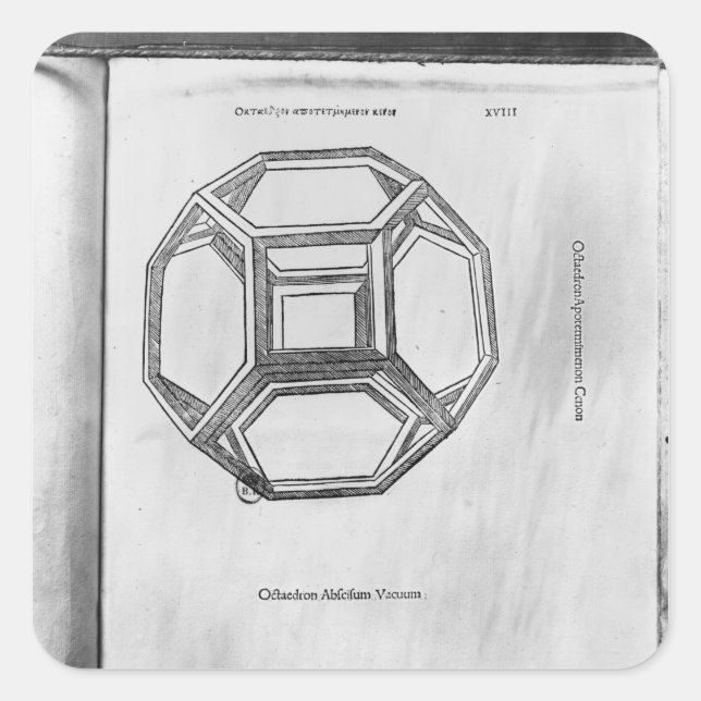 Polyhedron, from 'De Divina Proportione' Square Sticker (Front)