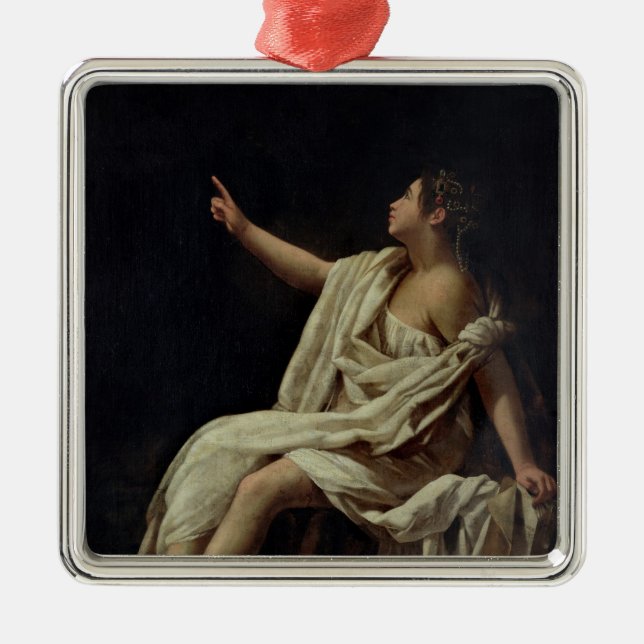 Polyhymnia, the Muse of Lyric Poetry, 1620 Metal Ornament (Front)