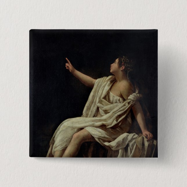 Polyhymnia, the Muse of Lyric Poetry, 1620 Pinback Button (Front)
