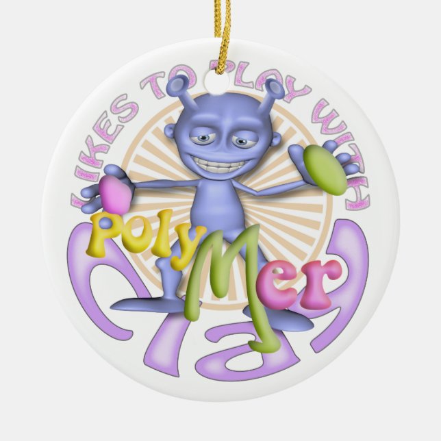 Polymer Clay Artists Personalized Ornament (Front)