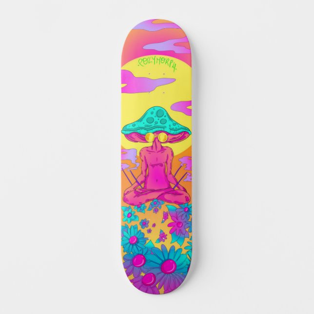 Polymorph Hippie Mushroom Skateboard (Front)