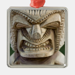 Polynesia, Kingdom of Tonga. Close-up of tiki Metal Ornament