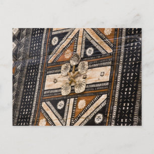 Polynesia, Kingdom of Tonga. Detail of tapa Postcard