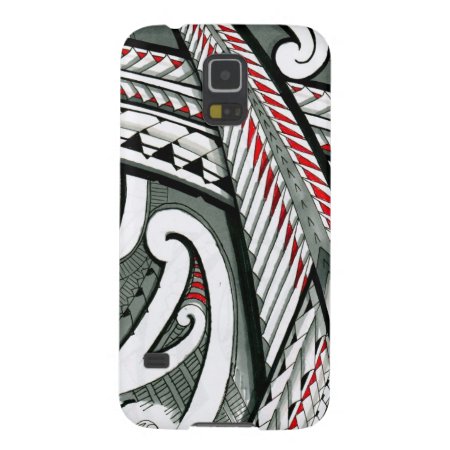 Polynesian Art Red Grey Tattoo Design Island Hawai Galaxy S5 Cover