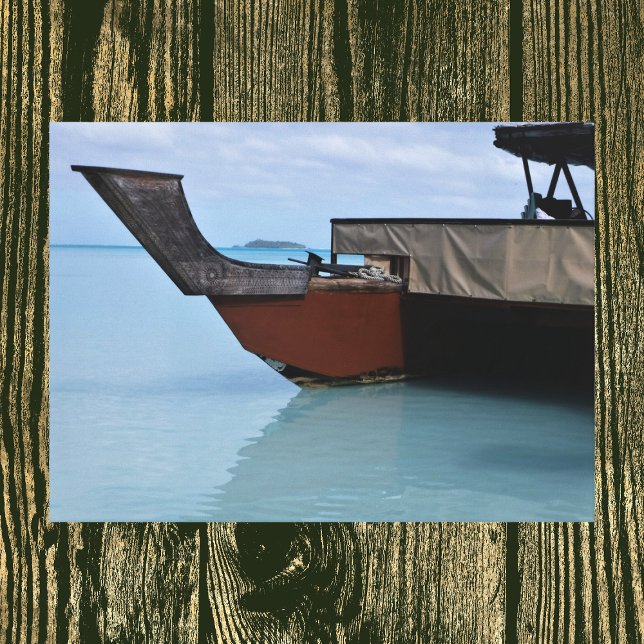 Polynesian Boat and Island Wrapped Canvas Print (Creator Uploaded)