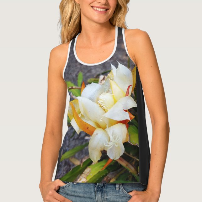 POLYNESIAN DRAGON CACTUS NIGHT BLOOM TANK TOP (Front)