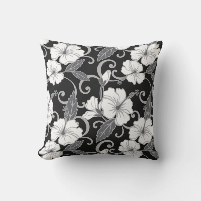 POLYNESIAN DREAM (BLACK) OUTDOOR PILLOW (Front)