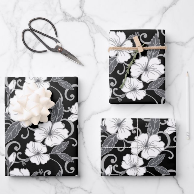 POLYNESIAN DREAM (BLACK) WRAPPING PAPER SHEETS (Front)