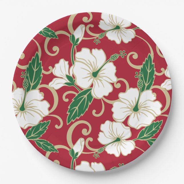 POLYNESIAN DREAM (CHRISTMAS) PAPER PLATES (Front)