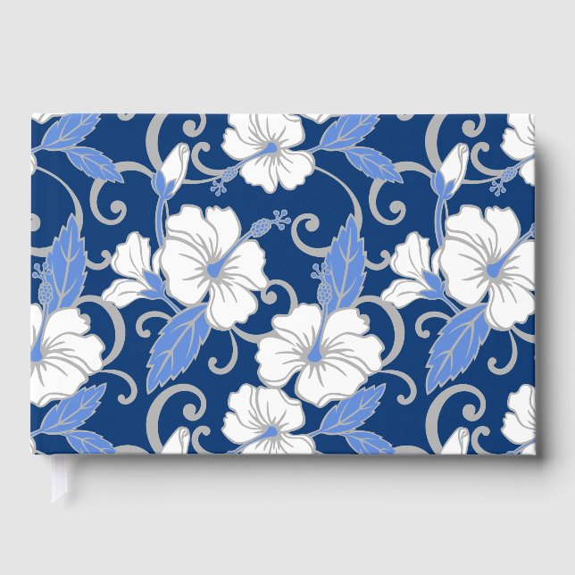 POLYNESIAN DREAM IN PATTERN BLUE GUEST BOOK (Front)