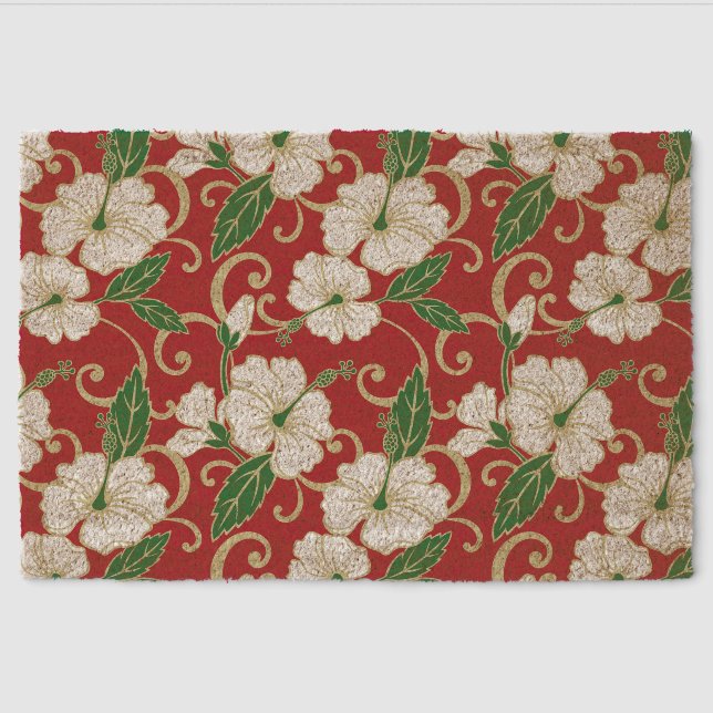 POLYNESIAN DREAM PATTERN IN CHRISTMAS FIBER DOORMAT (Front)