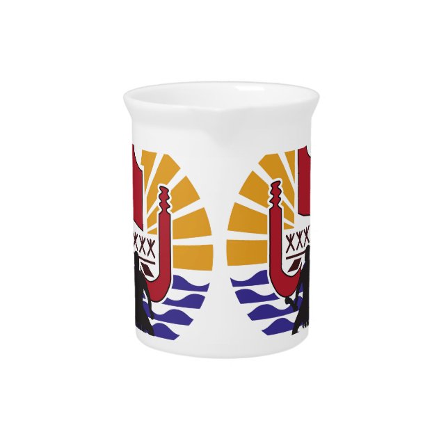 Polynesian Flag Window Beverage Pitcher (Front)