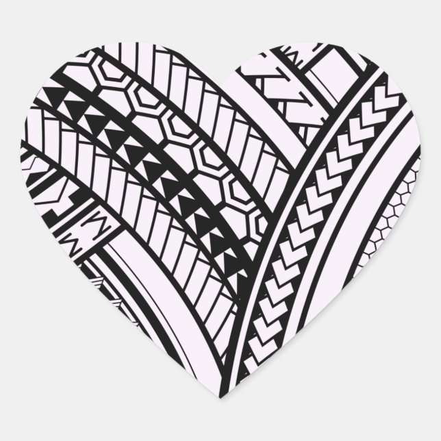 Polynesian Heart Sticker (Front)
