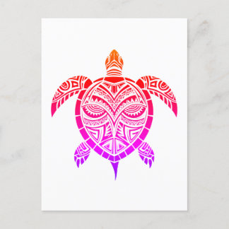 Polynesian-Inspired Turtle Postcard