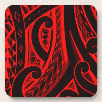Polynesian/maori Style Tattoo Design Patterns Coaster by MarkStorm at Zazzle