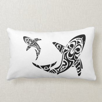 Polynesian Shark Tattoo Design Cushion by Tongani at Zazzle