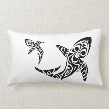 Polynesian Shark Tattoo Design Cushion