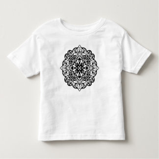 Polynesian style abstract tattoo mandala black toddler t-shirt
