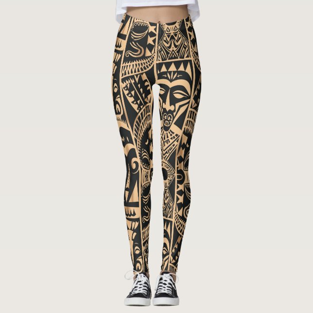 Polynesian tattoo leggings (Front)