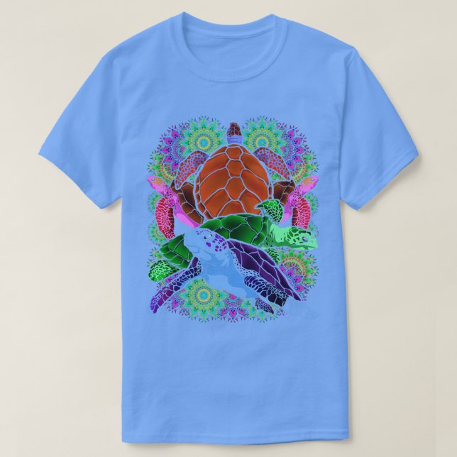 Polynesian Tattoo Turtles Hawaiian Mandala Lover H T-Shirt (Design Front)