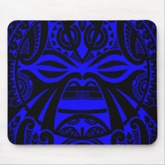 Polynesian tiki mask tattoo totem face mouse pad