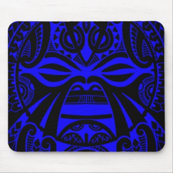 Polynesian Tiki Mask Tattoo Totem Face Mouse Pad by MarkStorm at Zazzle