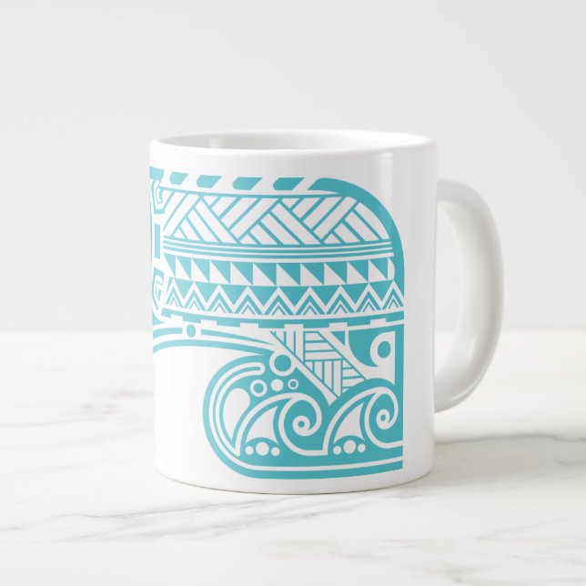 Polynesian / Tiki / Tribal Surf Wave mug (Front Right)