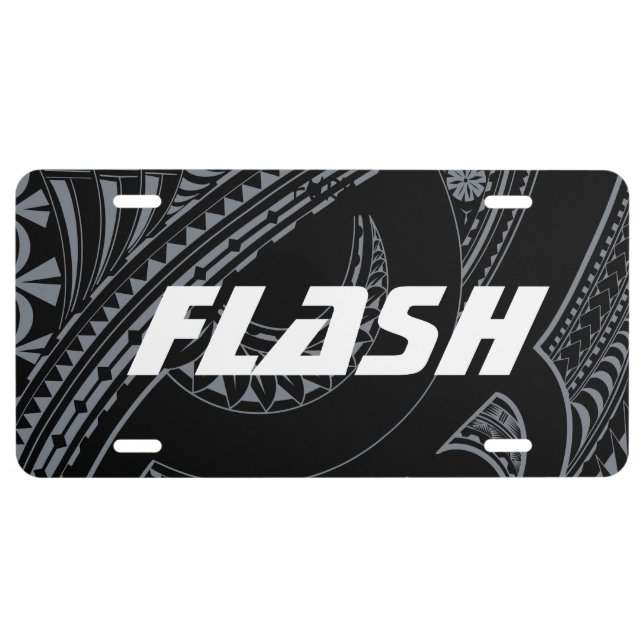 Polynesian Tribal Designed License Plate (Front)