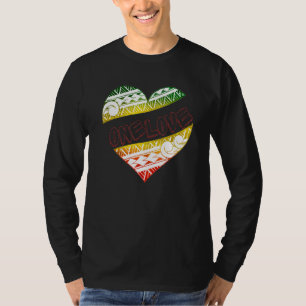Polynesian Tribal One Love Reggae Colors Design T-Shirt