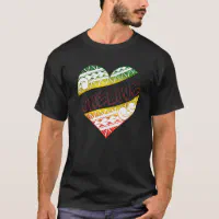 Polynesian Tribal One Love Reggae Colors Design T-Shirt