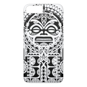 Polynesian tribal tattoo design with tiki mask iPhone 8 plus/7 plus case