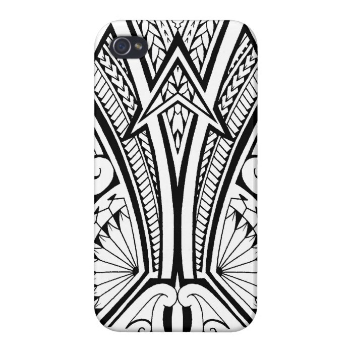 Polynesian tribal tattoo with bold patterns covers for iPhone 4