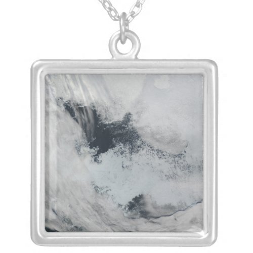Polynya open water in the Beaufort Sea Silver Plated Necklace