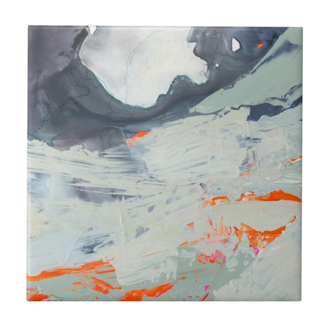 Polyphonic Sea - Beige Ceramic Tile (Front)