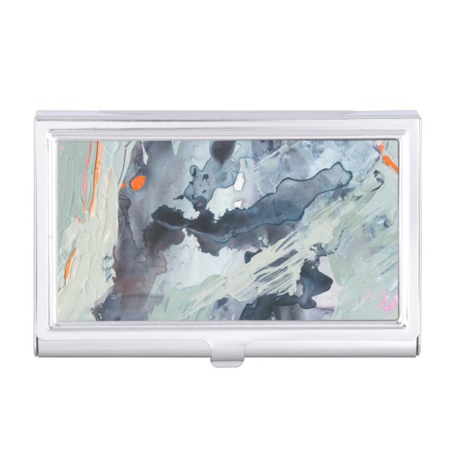 Polyphonic Sea - Blue Business Card Case (Front)