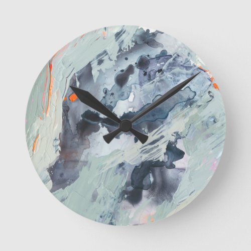 Polyphonic Sea _ Blue Round Clock