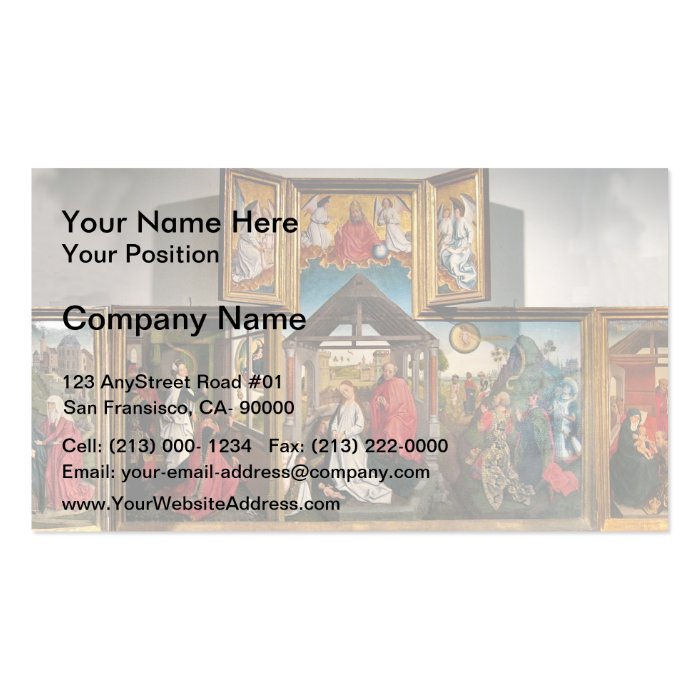 Polyptych with the Nativity by Rogier van Weyden Business Card Templates