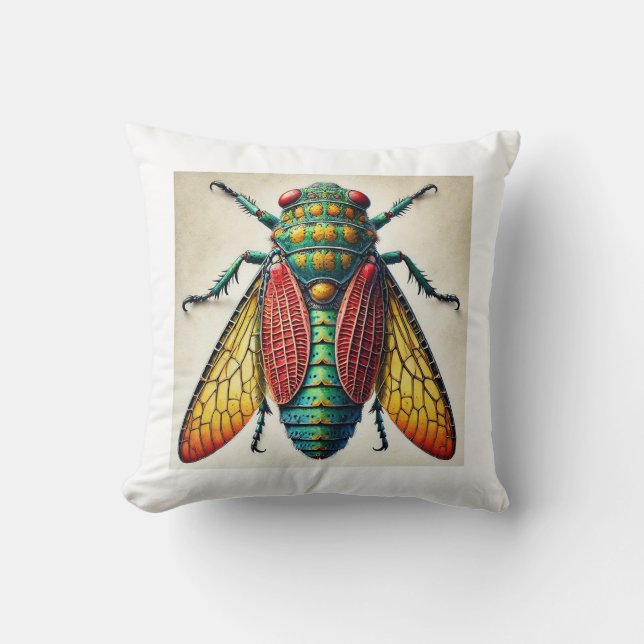 Polyrhaphis Insect Dorsal View 170724IREF229 - Wat Throw Pillow (Front)