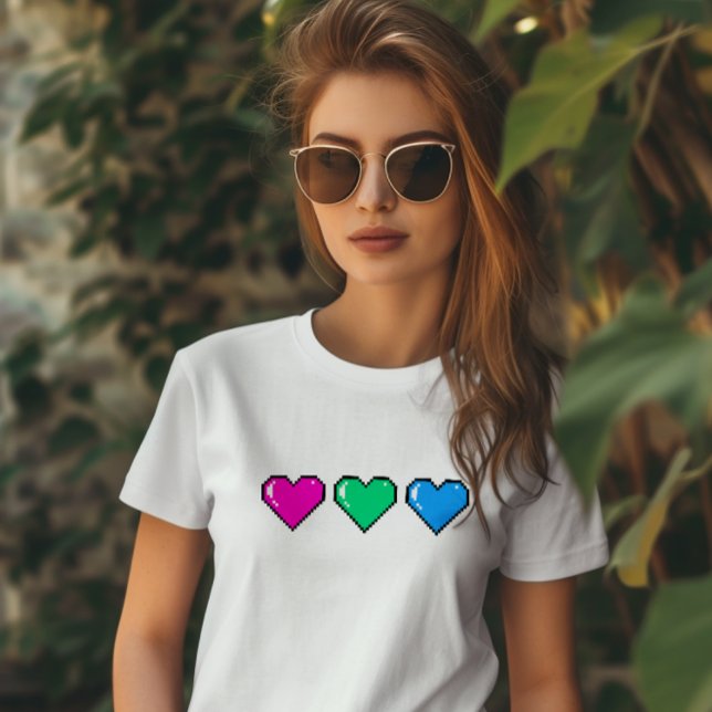 Polysexual Flag Pixel Heart T-Shirt (Creator Uploaded)