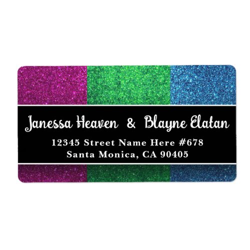 Polysexual Gay Pride Flag Colors Glitter Sparkles Label