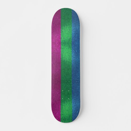 Polysexual Gay Pride Pink Glitter Sparkles Skateboard