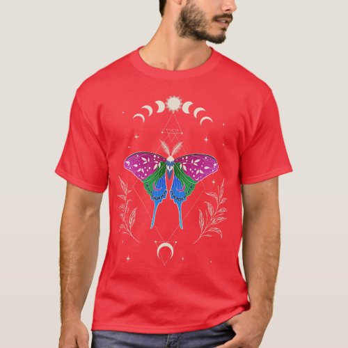 Polysexual Luna Moth LGBT Pride Flag 1 T_Shirt