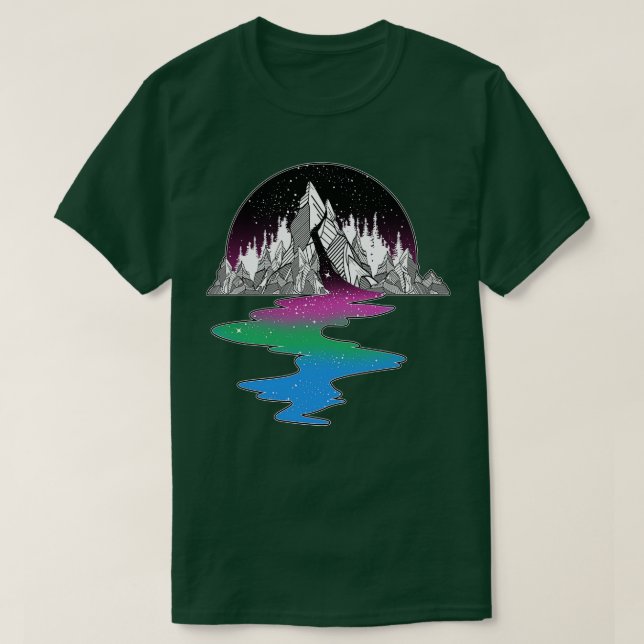 Polysexual Mountain LGBT Pride Flag T-Shirt (Design Front)