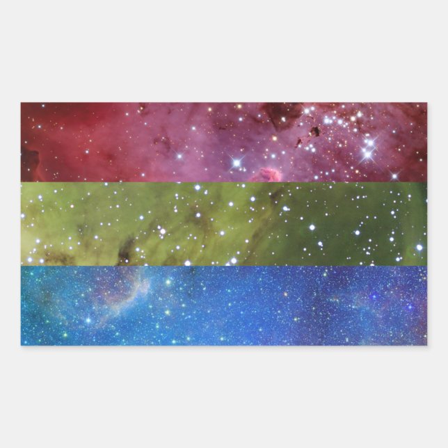 Polysexual nebula flag stickers (Front)