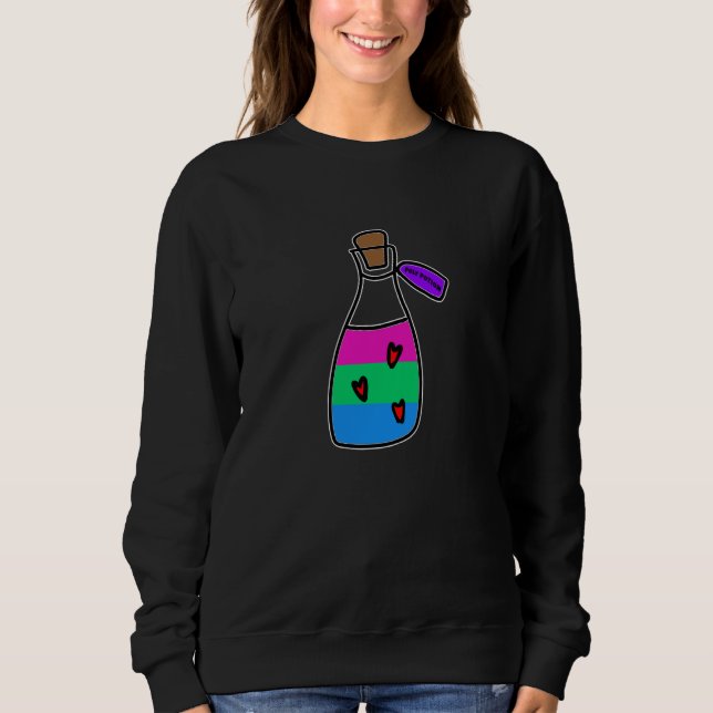 Polysexual Potion. Polysexual Flag Colors Bottled. Sweatshirt (Front)