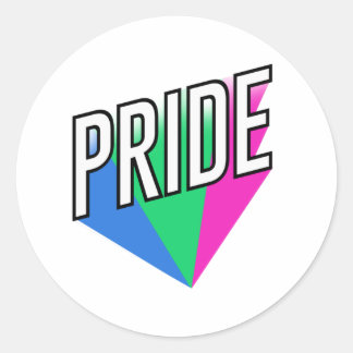 Polysexual Pride Burst Classic Round Sticker