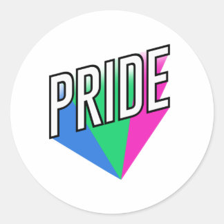 Polysexual Pride Burst Classic Round Sticker