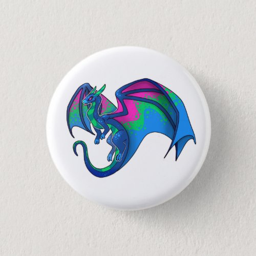 Polysexual Pride Dragon Button