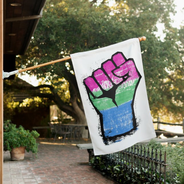 Polysexual Pride Fist House Flag (In SItu)